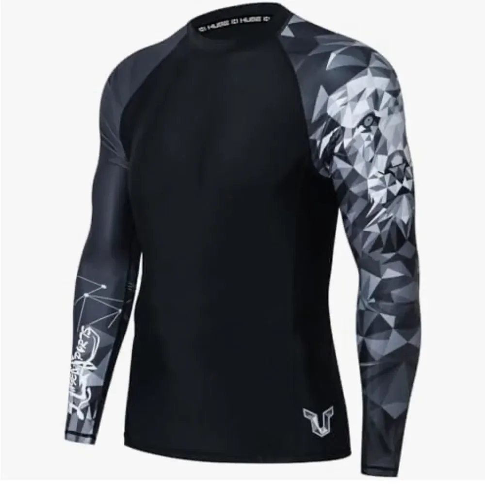 HUGE SPORTS Men's Splice UV‎ Sun Protection UPF 50+ Skins Rash Guard Size Medium